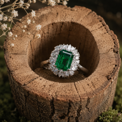 The Dutchess Emerald AD Anti Tarnish Ring