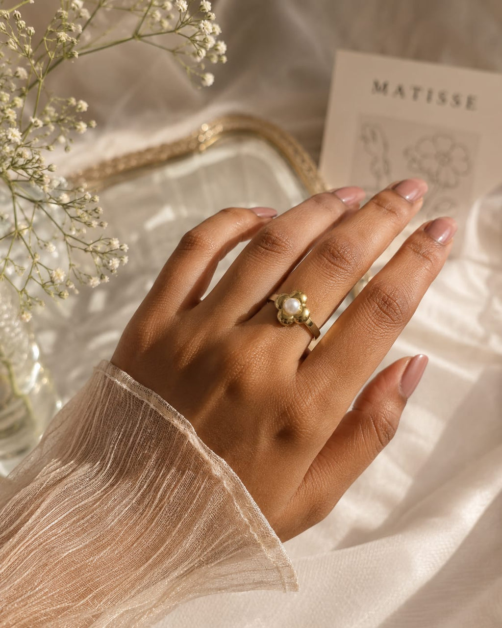 Pearl Petal Ring