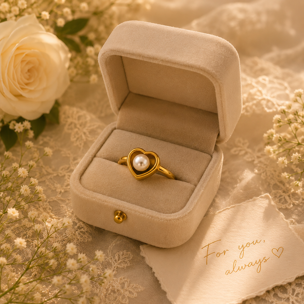 Heart Pearl Ring