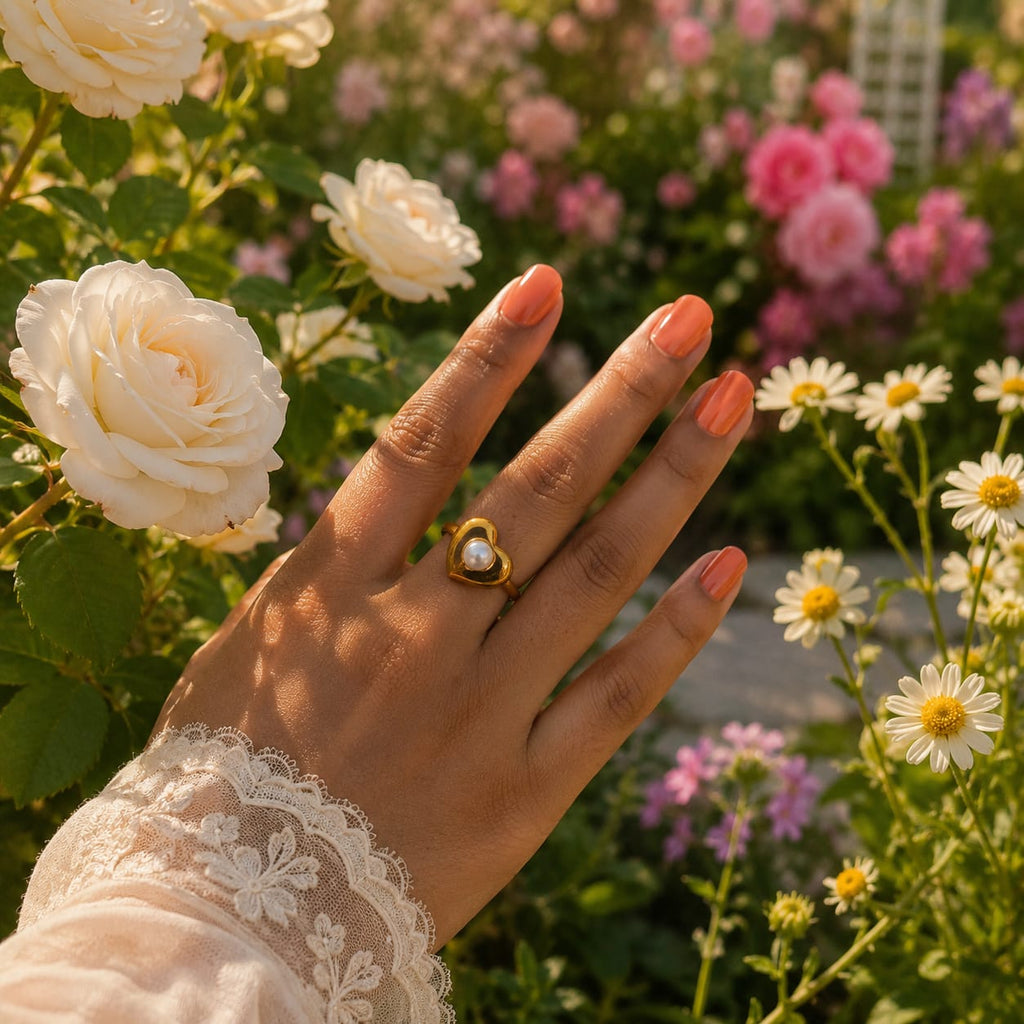 Heart Pearl Ring
