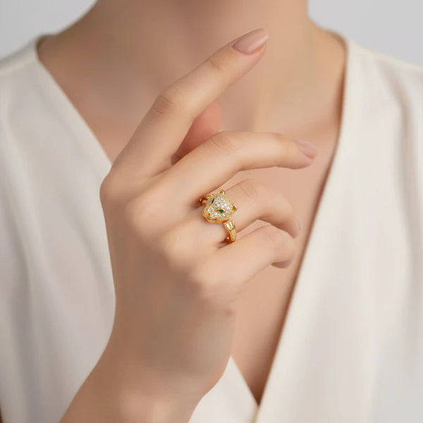 Emerald Panther Ring