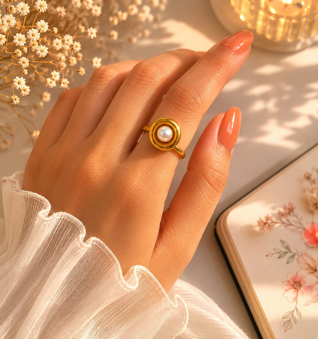 Orbit Pearl Ring
