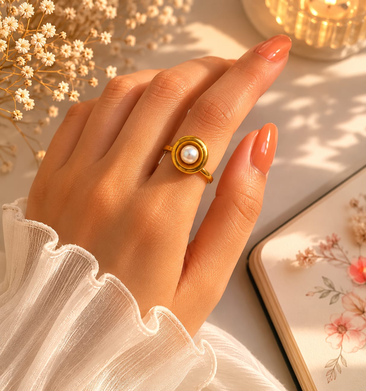 Orbit Pearl Ring
