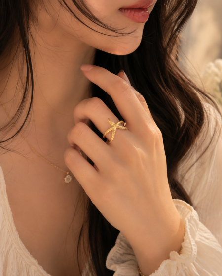 Golden Starfish Ring